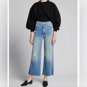 NWT SLVRLAKE Grace High Waist Raw Hem Wide Leg Jeans